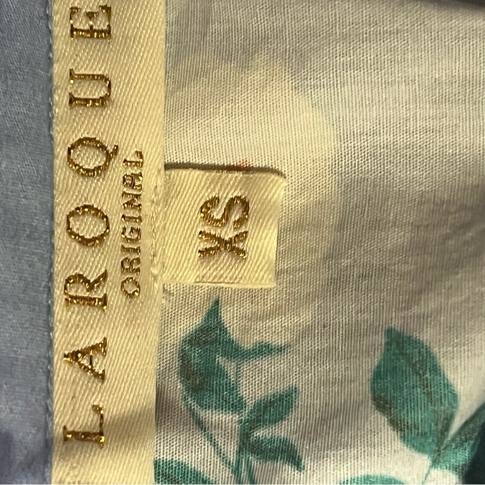 Like New Laroque for Tuckernuck Blue Floral Ruffle Hem Dress Size XS - Picture 5 of 11